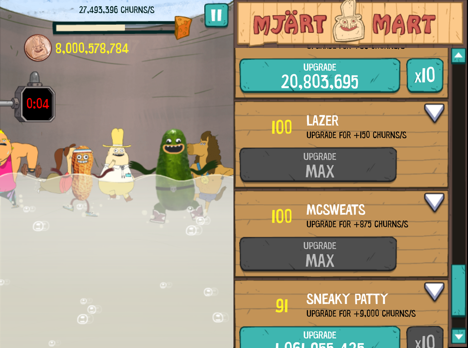 Pickle and Peanut Mjärt Mart Madness Gameplay Screenshot.