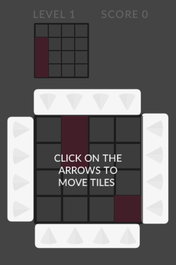 PicTile Game Movement Instructions Screen Screenshot.