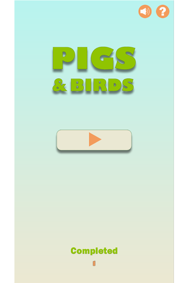 Pigs & Birds Welcome Screen Screenshot.