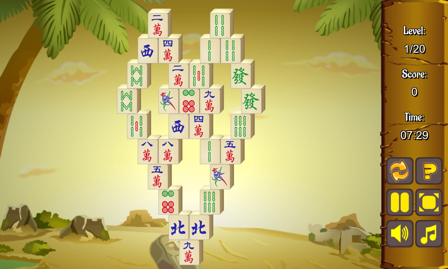 Pile of Tiles Connect Game Start Screenshot.