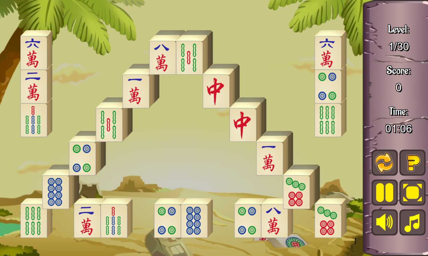 Pile of Tiles Game Level Start Screenshot.