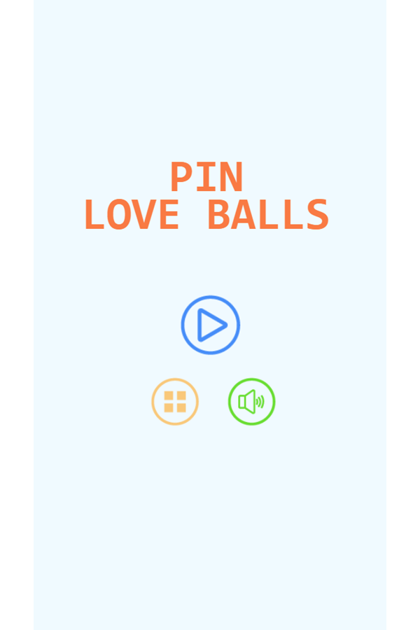 Pin Love Balls Welcome Screen Screenshot.