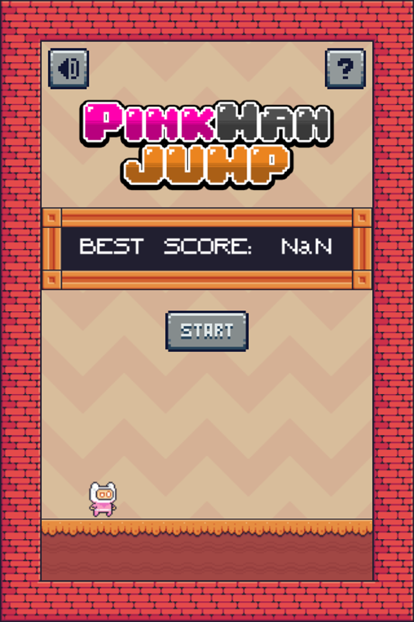 Pinkman Jump Game Welcome Screen Screenshot.