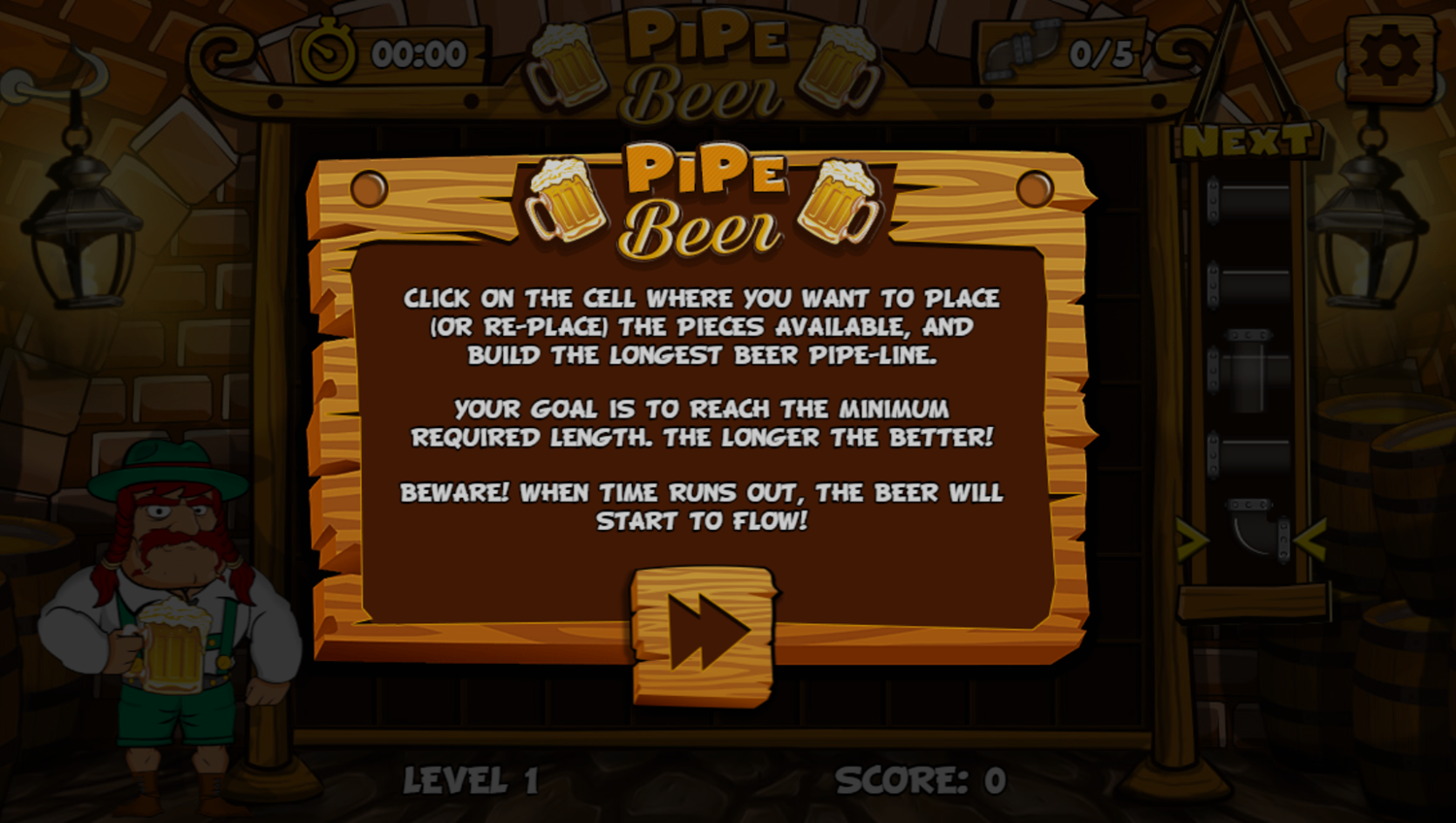 Pipe Beer Game How To Play Screenshot.