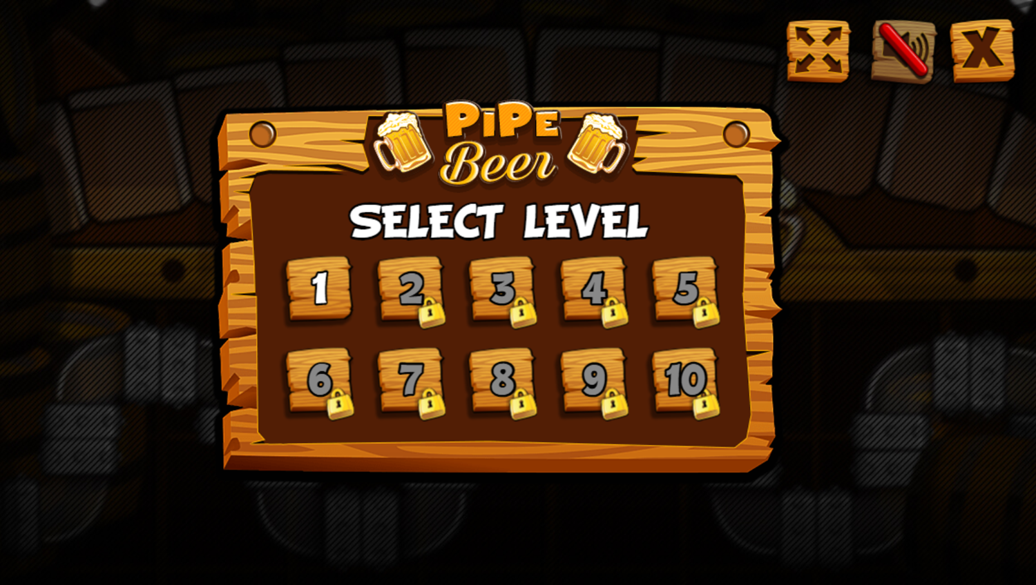 Pipe Beer Game Select Level Screenshot.