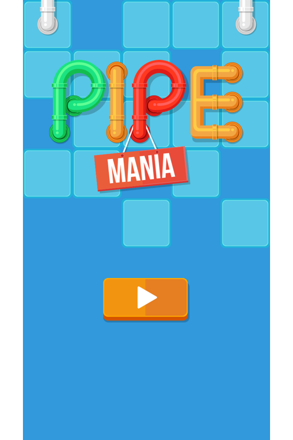 Pipe Mania Game Welcome Screen Screenshot.