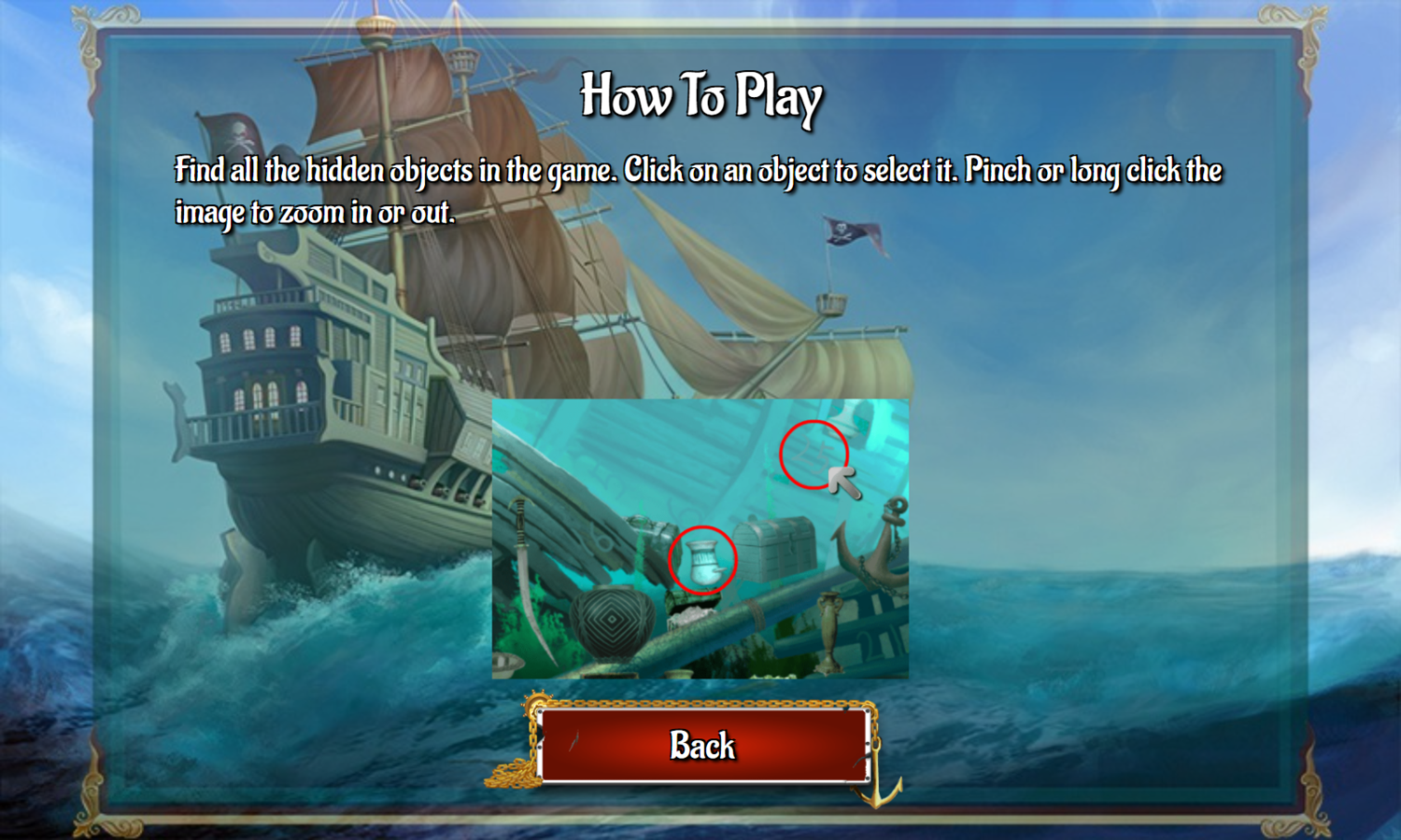 Pirates and Treasures Game How To Play Screenshot.
