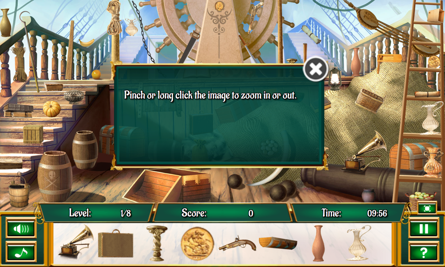 Pirates and Treasures Game Level Start Screenshot.
