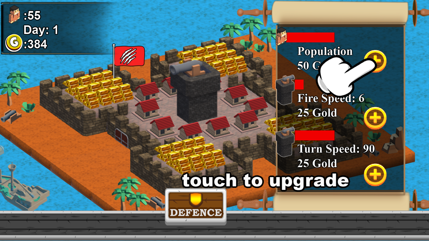 Pirates Battle Island Game Welcome Screen Screenshot.