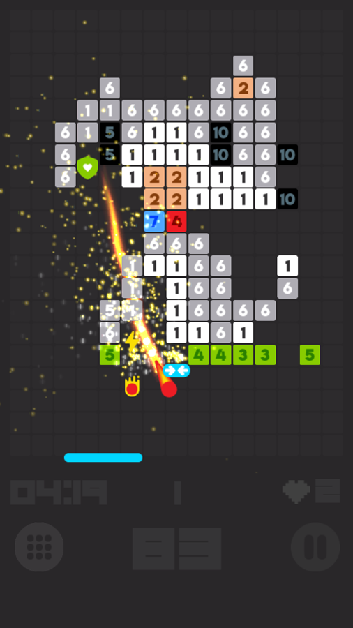 Pixel Brick Breaker Game Level Play Screenshot.