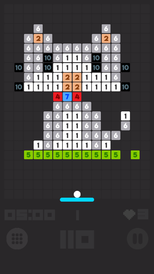 Pixel Brick Breaker Game Level Start Screenshot.