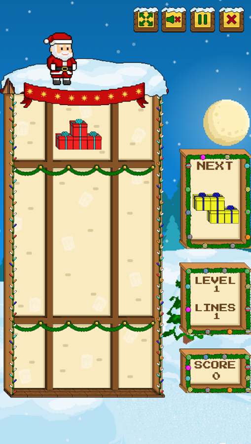 Pixel Christmas Game Start Screenshot.