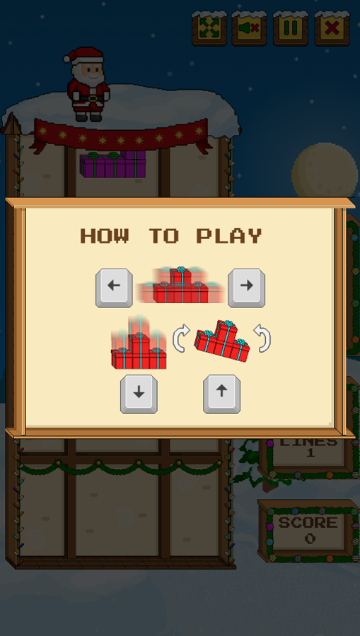 Pixel Christmas Game How To Play Screenshot.
