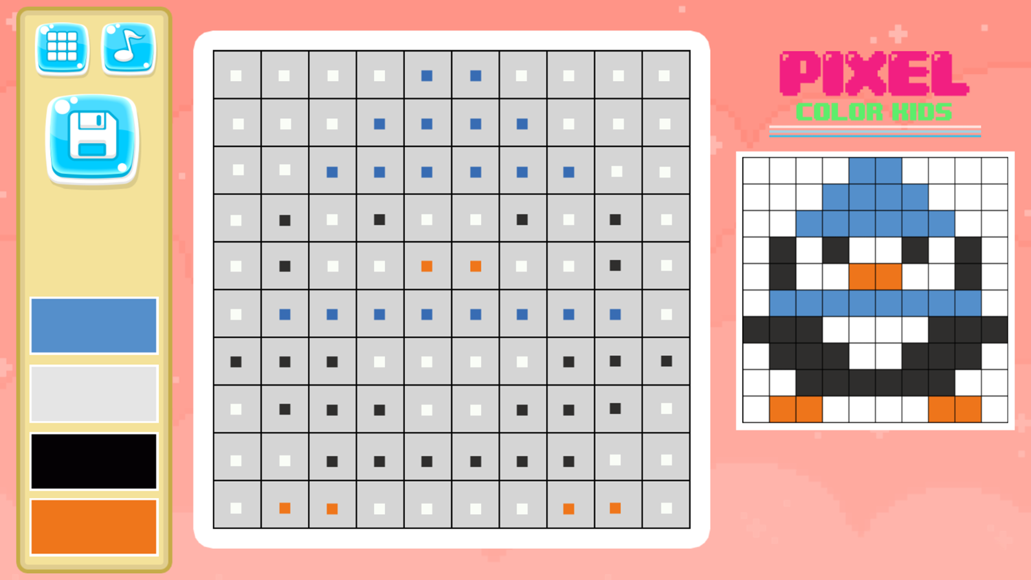Pixel Color Kids Game Color Start Screenshot.
