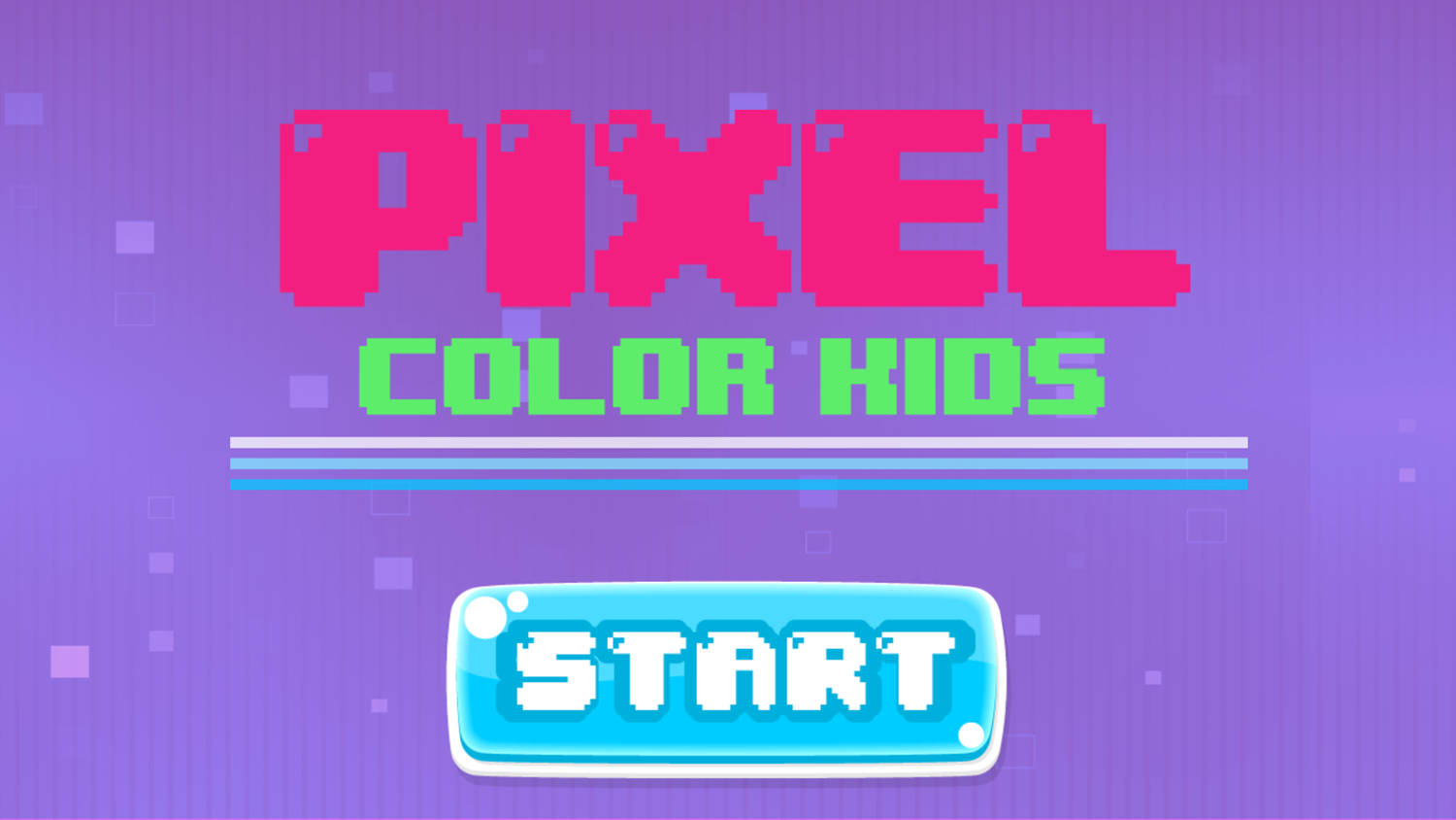 Pixel Color Kids Game Welcome Screen Screenshot.