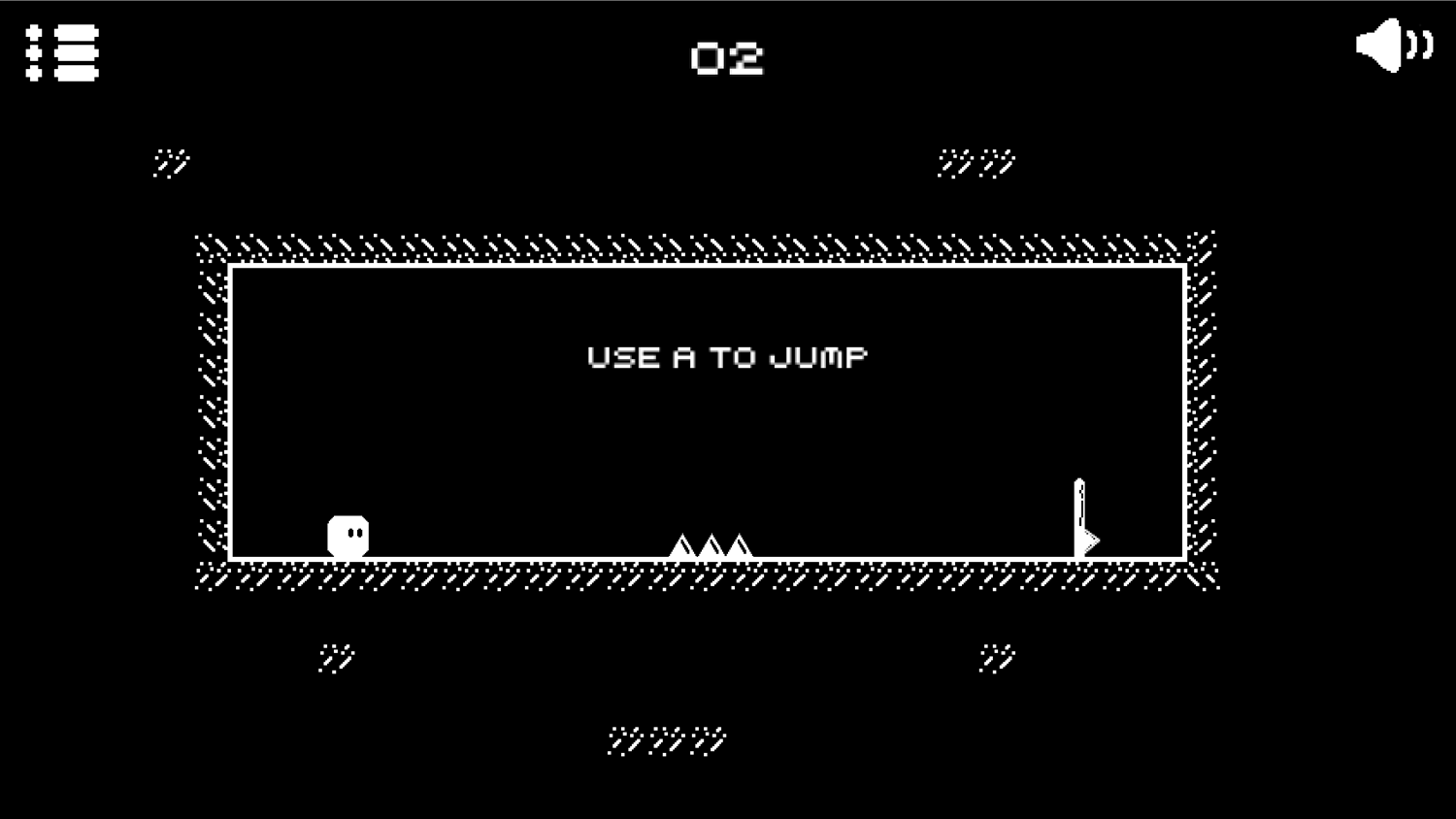 Pixel Dash Game Jump Instructions Screenshot.