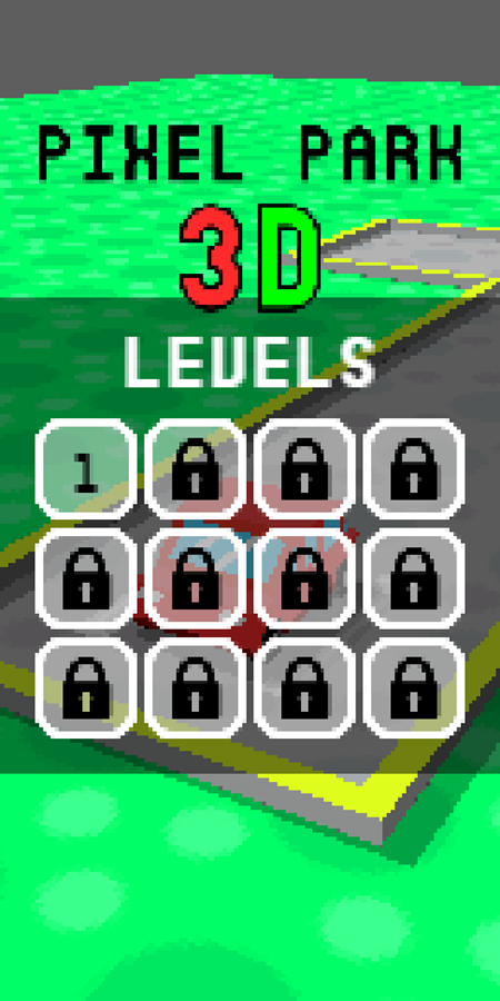 Pixel Park 3D Game Level Select Screenshot.