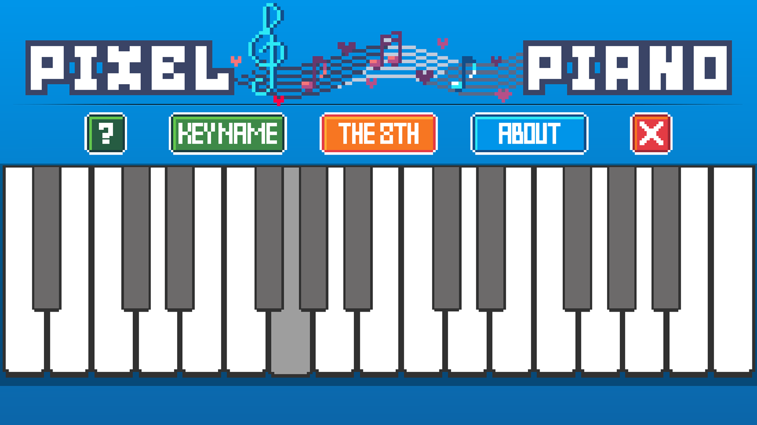 Pixel Piano Game Pressed Key Screenshot.