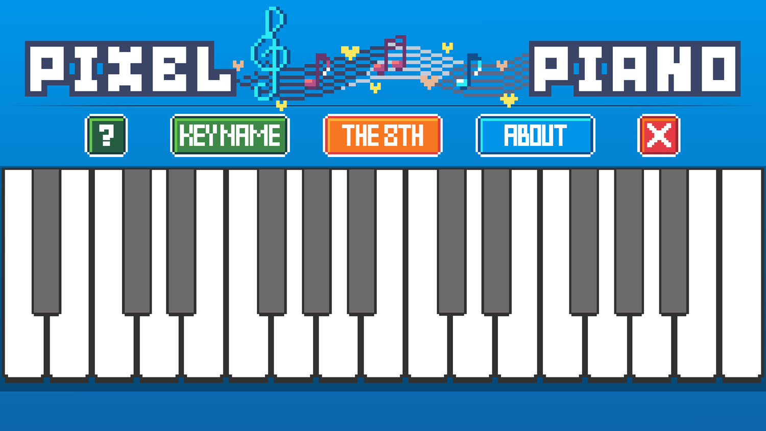 Pixel Piano Interface Screenshot.