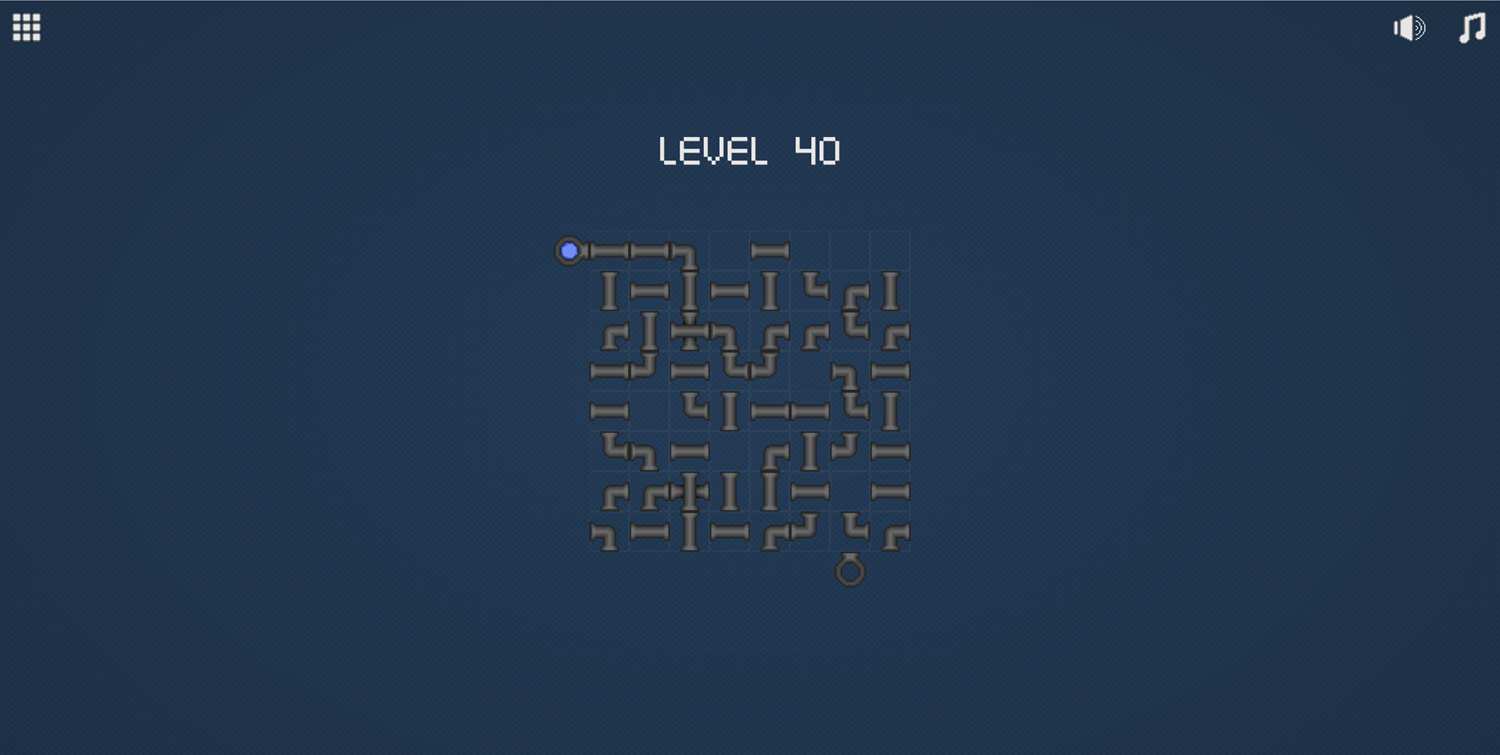 Pixel Pipes Game Final Level Screenshot.