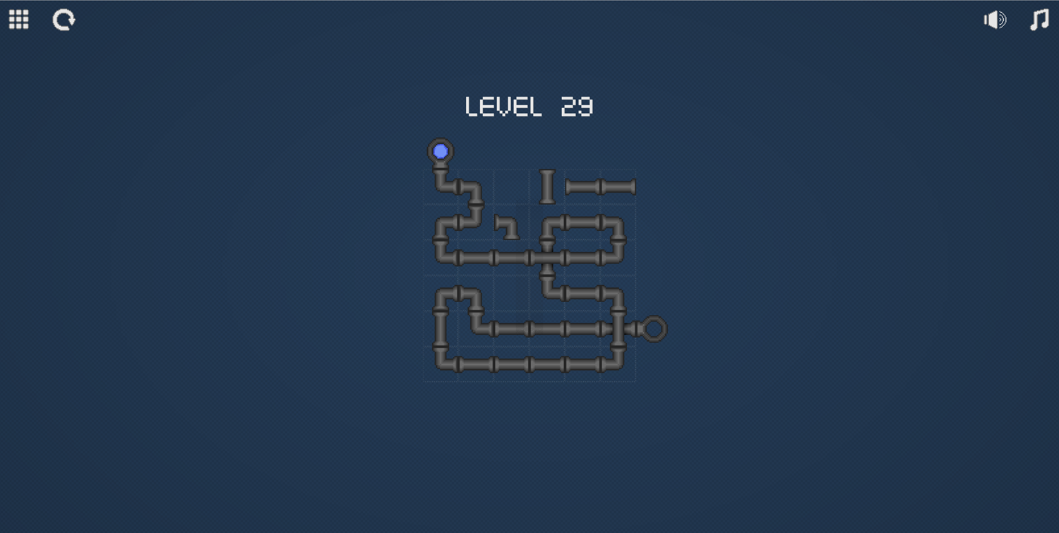 Pixel Pipes Game Level Solution Screenshot.
