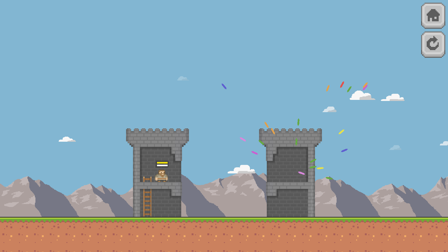 Pixel Tower Battle Game Level Complete Screenshot.