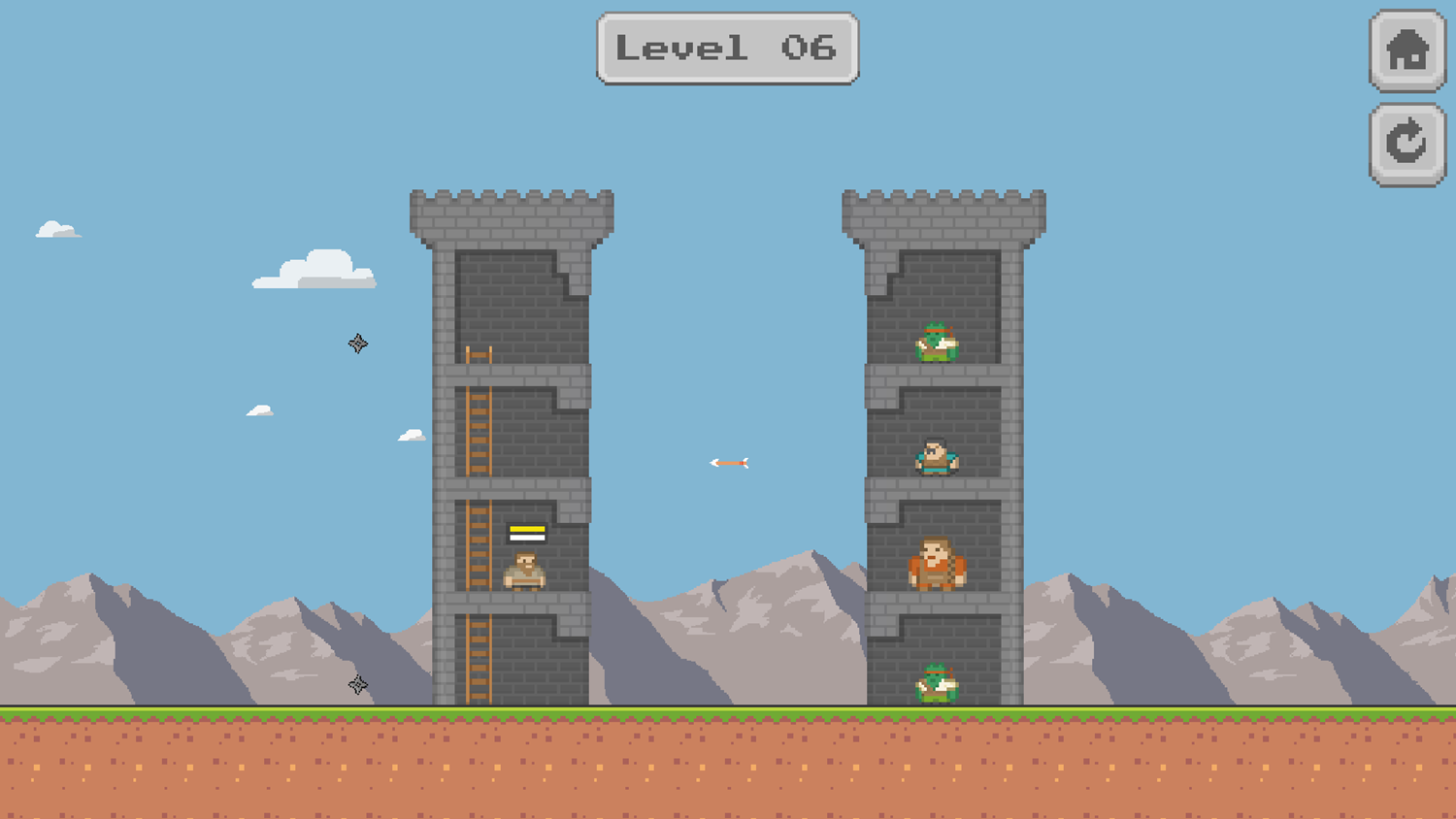 Pixel Tower Battle Game Level Progress Screenshot.