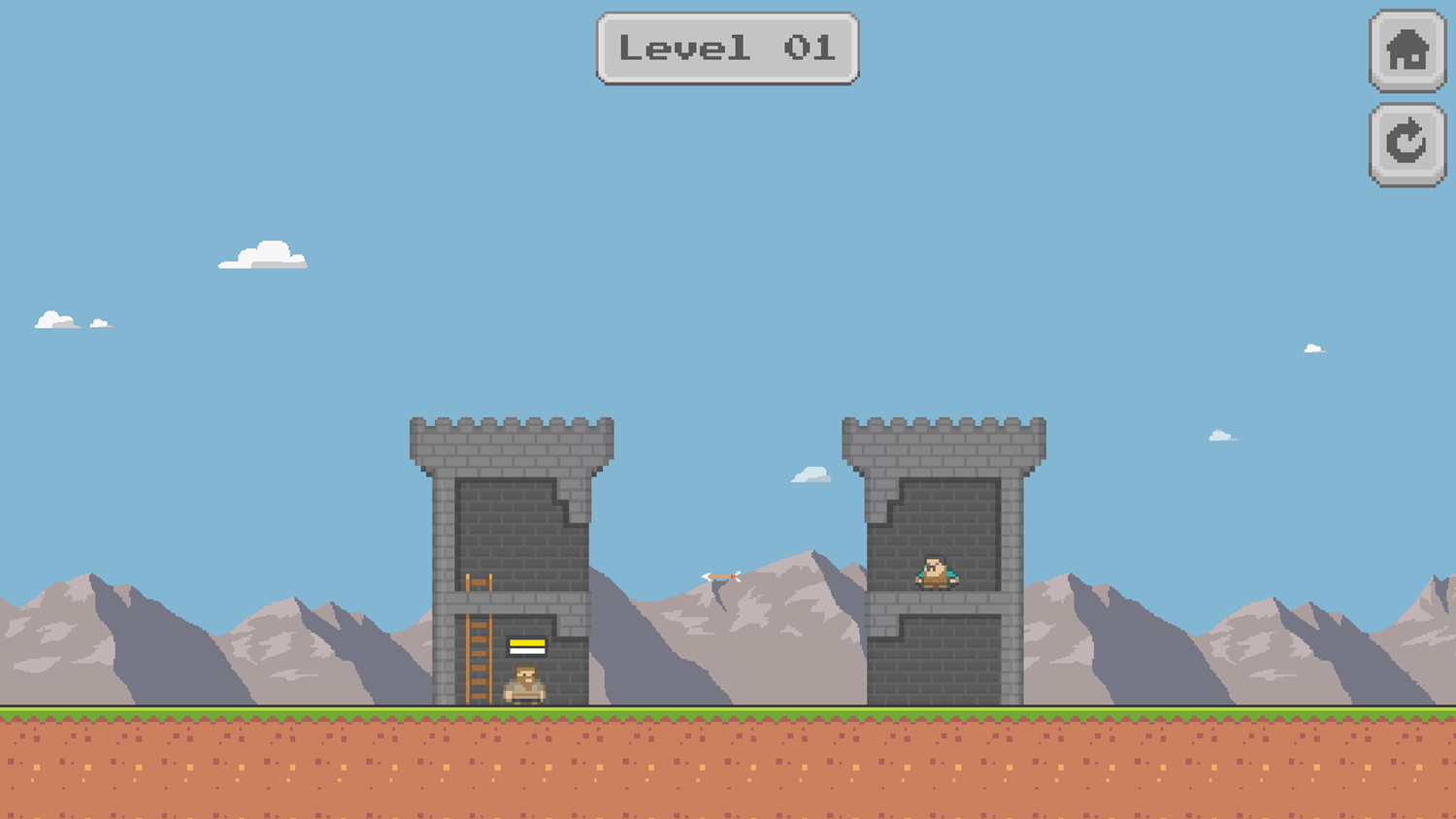 Pixel Tower Battle Game Level Start Screenshot.