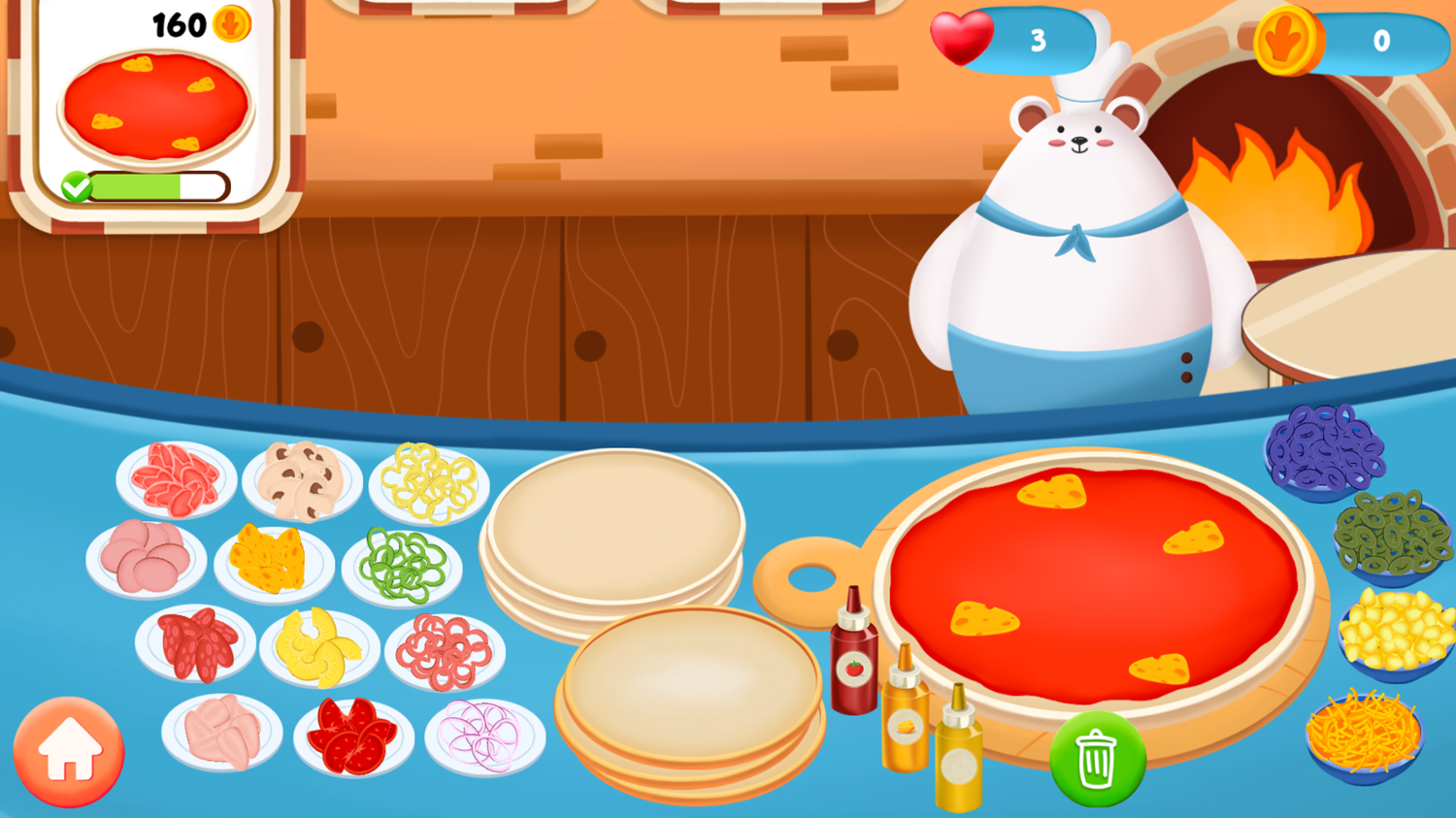 Pizza Baker Game Play Screenshot.