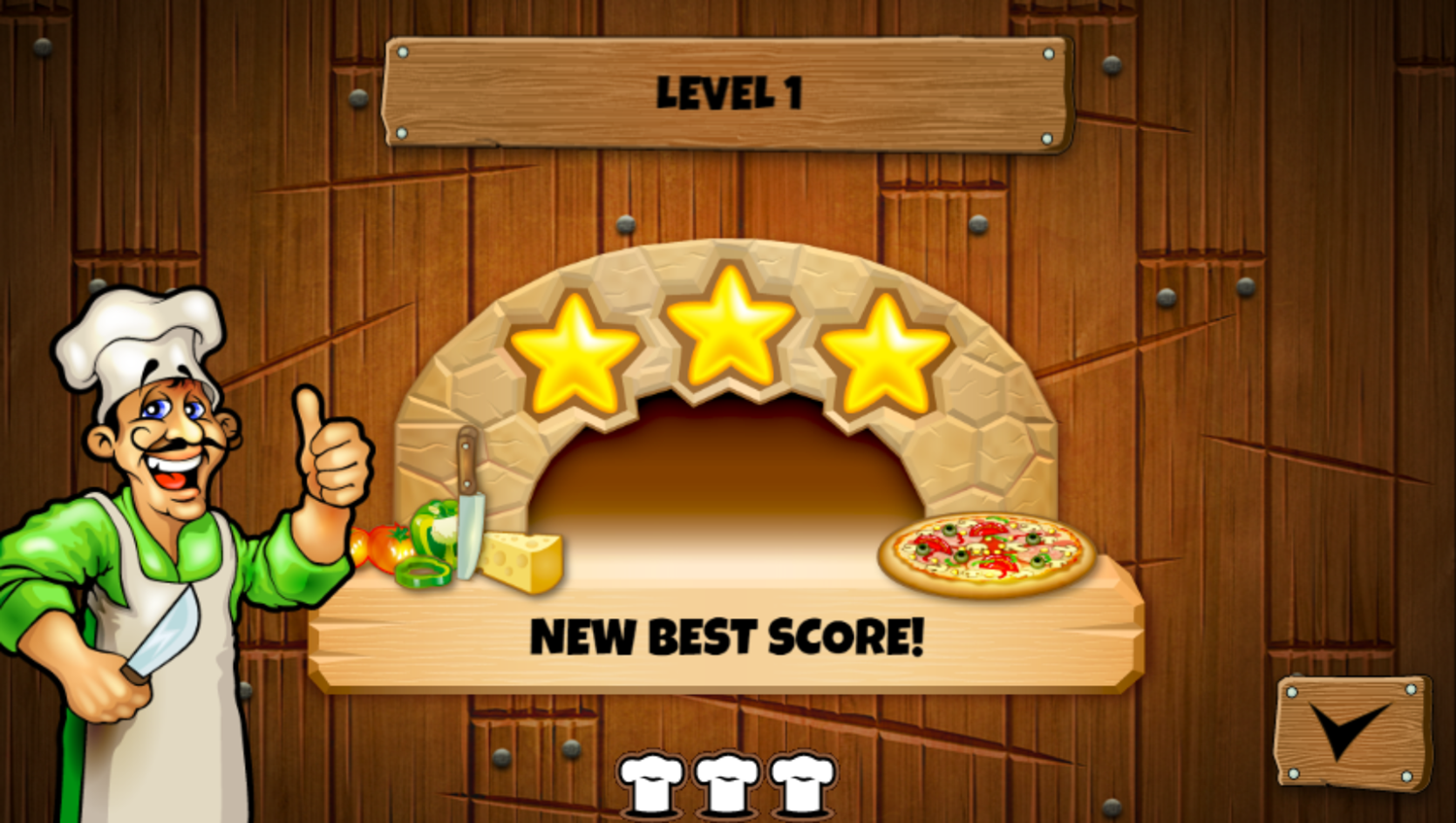 Pizza Ninja 3 Game Memory Level Complete Screenshot.