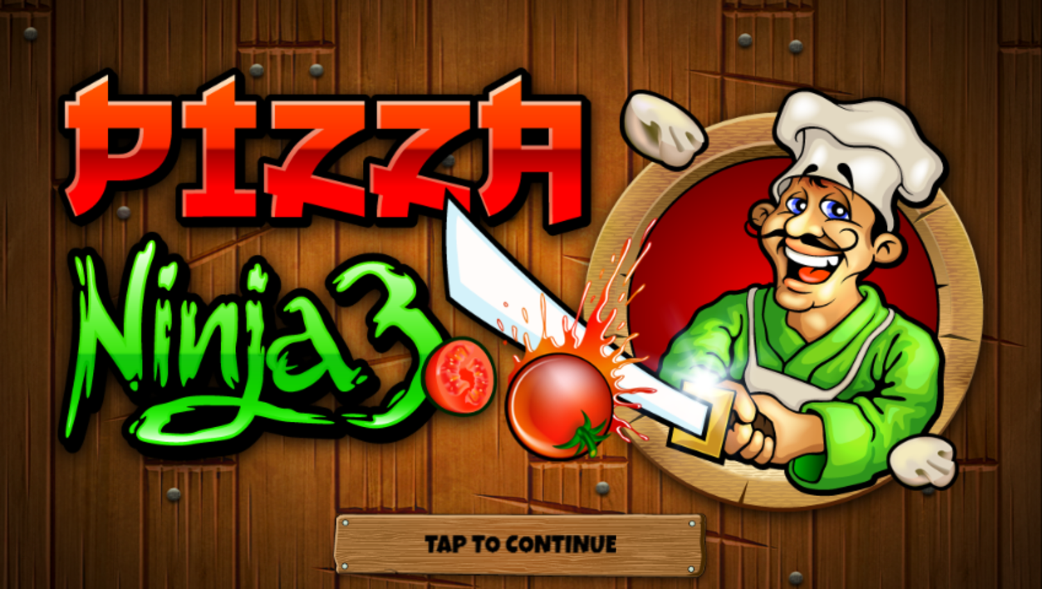 Pizza Ninja 3 Game Welcome Screen Screenshot.