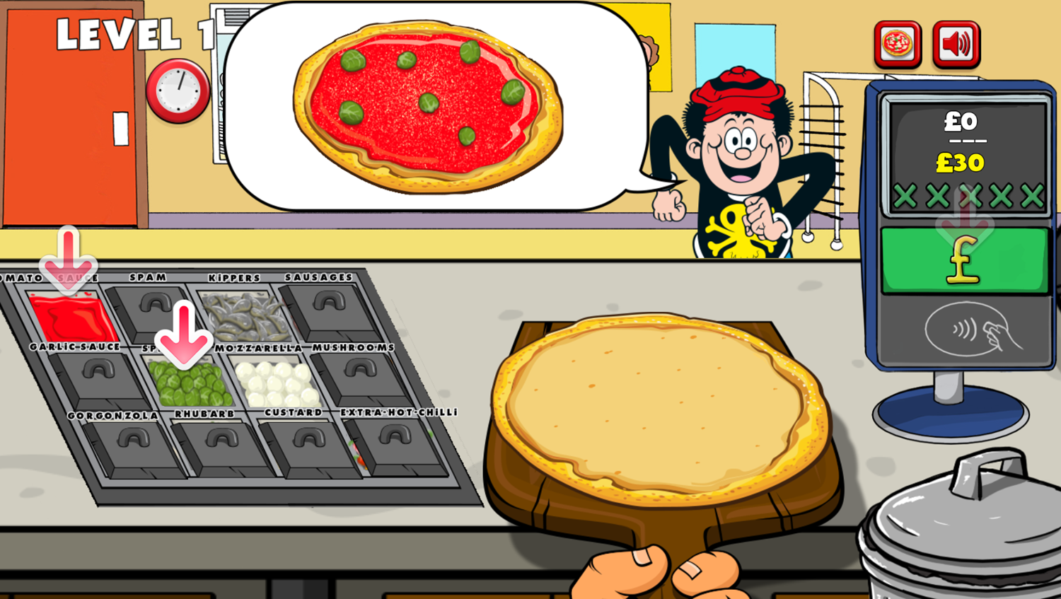 Pizza Party Game Instructions Screenshot.