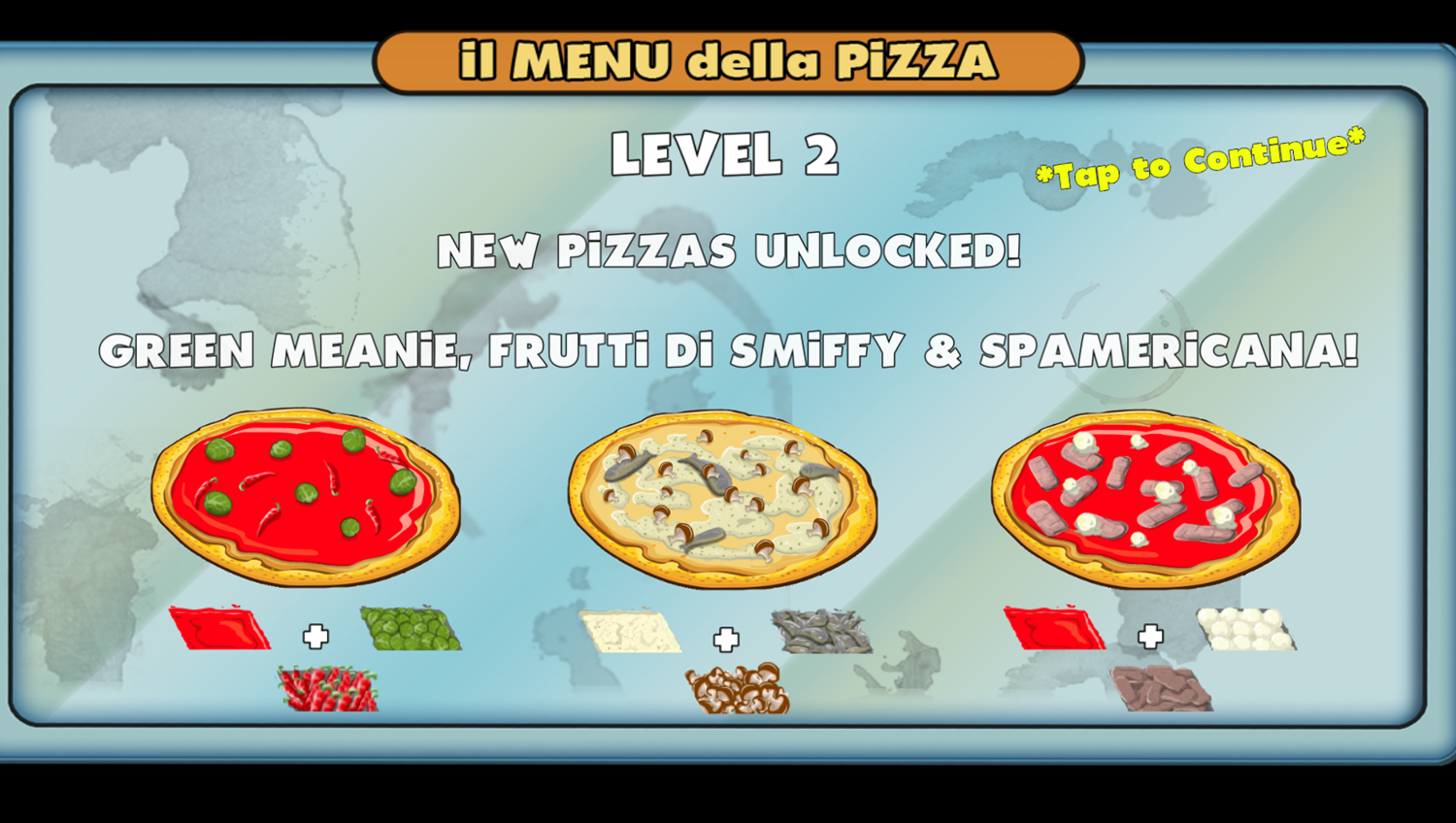 Pizza Party Game Level Complete Screenshot.