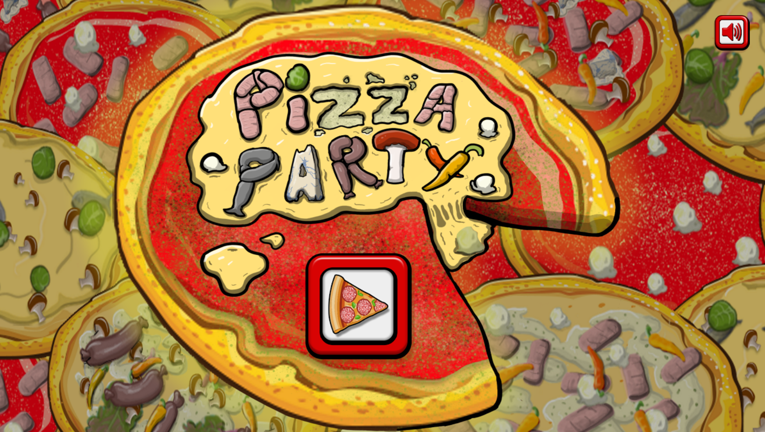 Pizza Party Game Welcome Screen Screenshot.