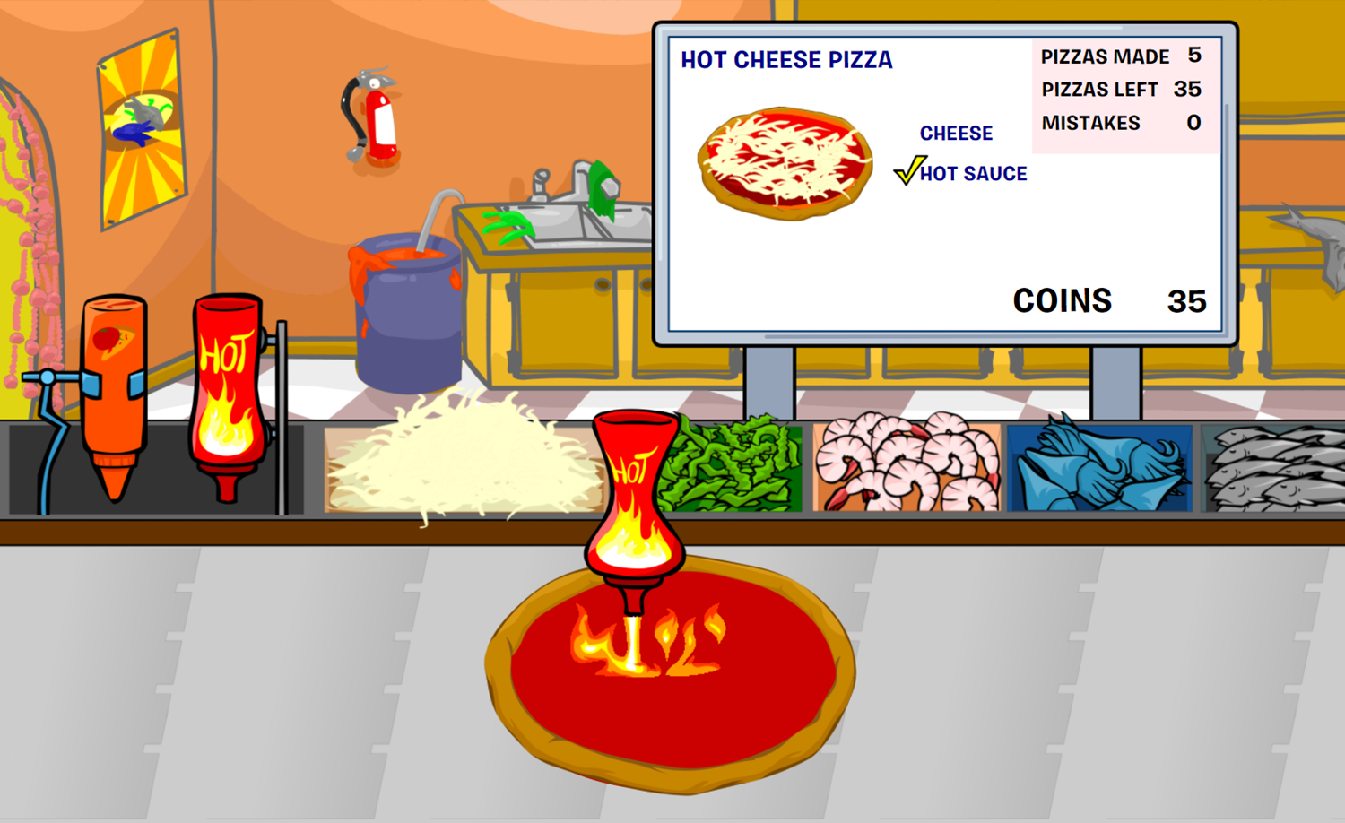 Pizzatron 3000 Game Simulation Screenshot.