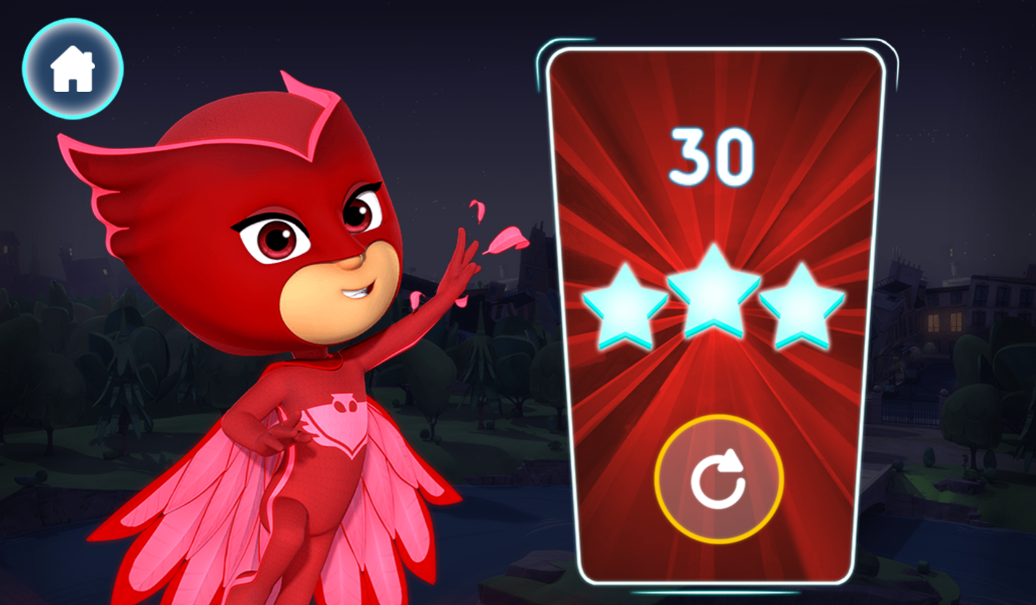 PJ Masks Howling Havoc Game Score Screenshot.