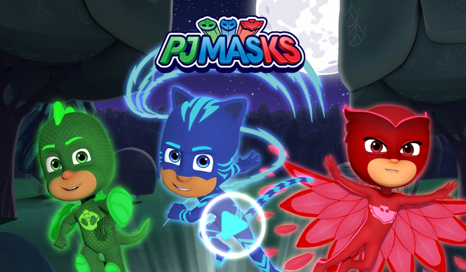 PJ Masks Howling Havoc Game Welcome Screen Screenshot.