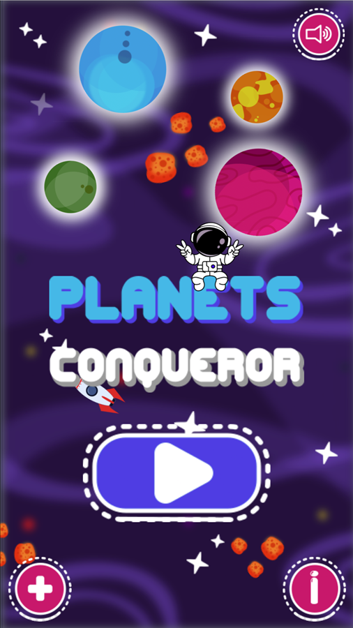 Planet Conqueror Game Welcome Screen Screenshot.