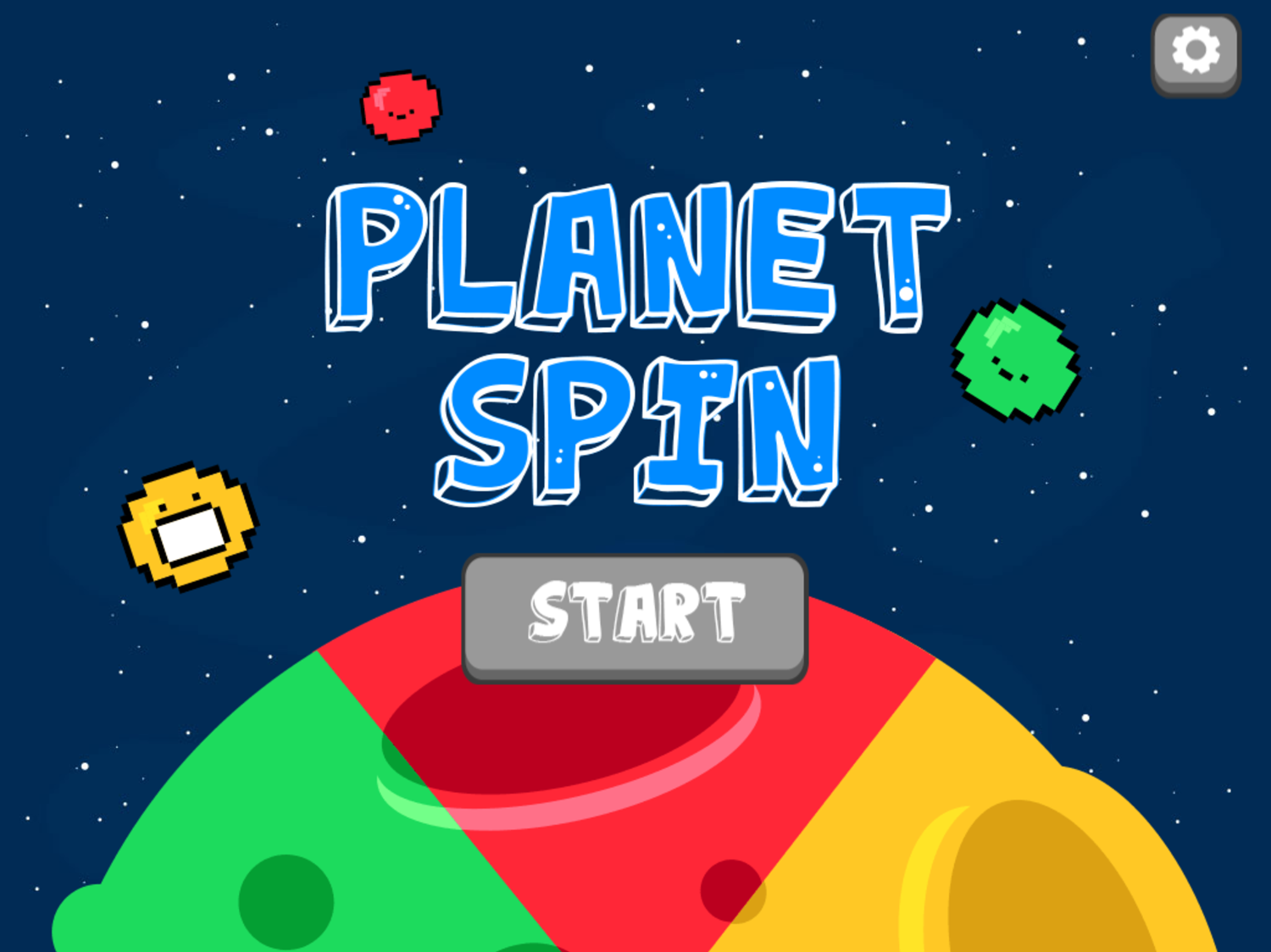 Planet Spin Welcome Screenshot.