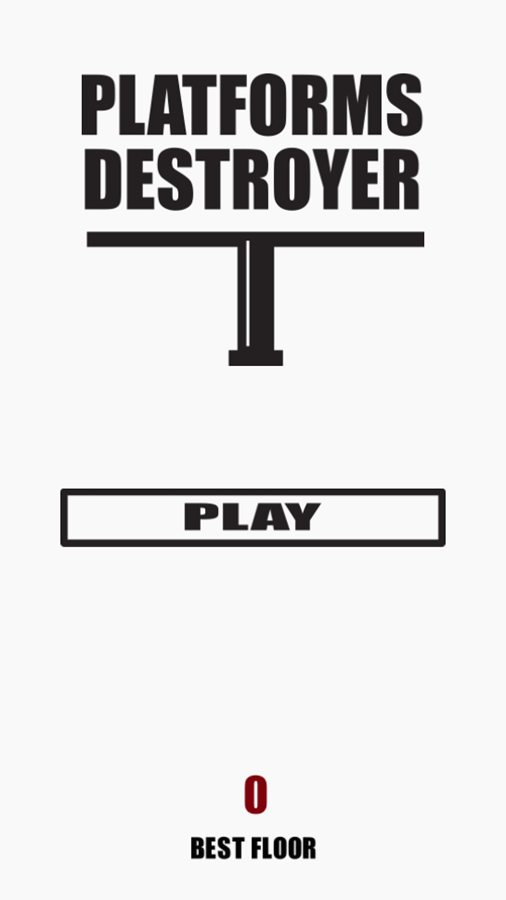 Platforms Destroyer Game Welcome Screen Screenshot.