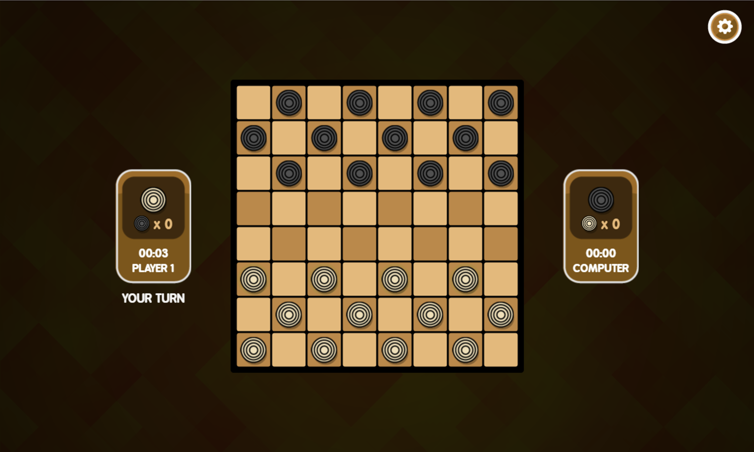 Play Checkers Game Screenshot.