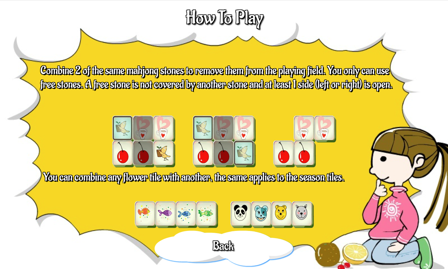 Playground Mahjong Game How to Play Screen Screenshot.