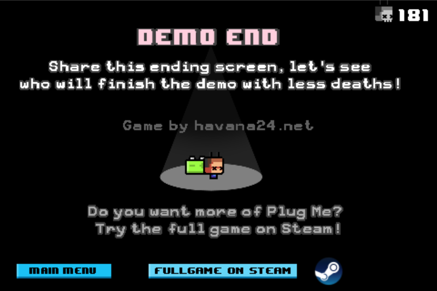 Plug Me Game Beat Screen Screenshot.