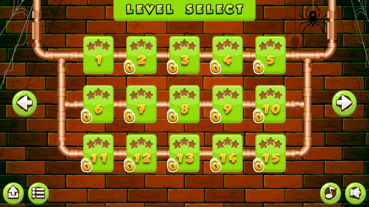 Plumber Game Level Select Screenshot.