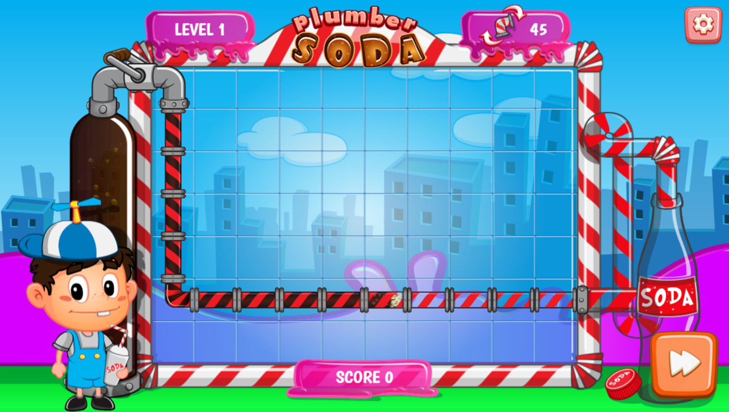 Plumber Soda Game Play Screenshot.