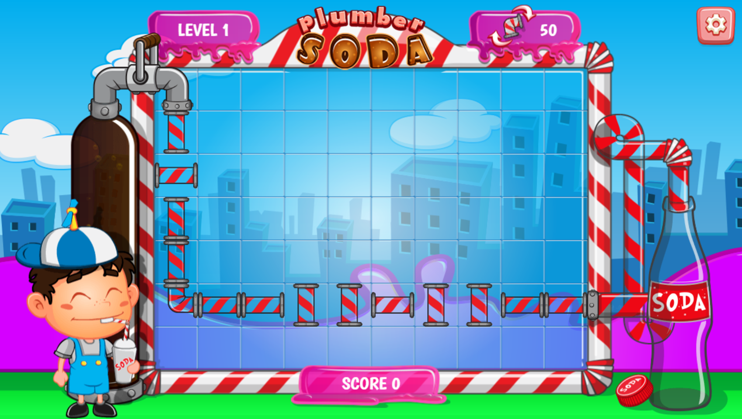 Plumber Soda Game Start Screenshot.