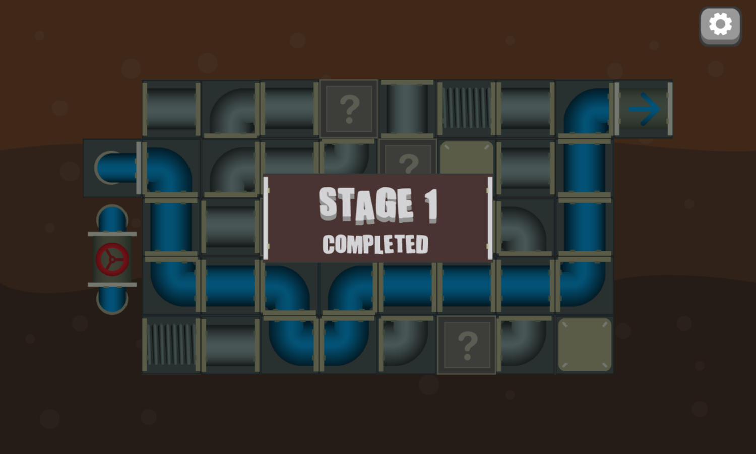 Plumper Pipe Game Stage Completed Screenshot.