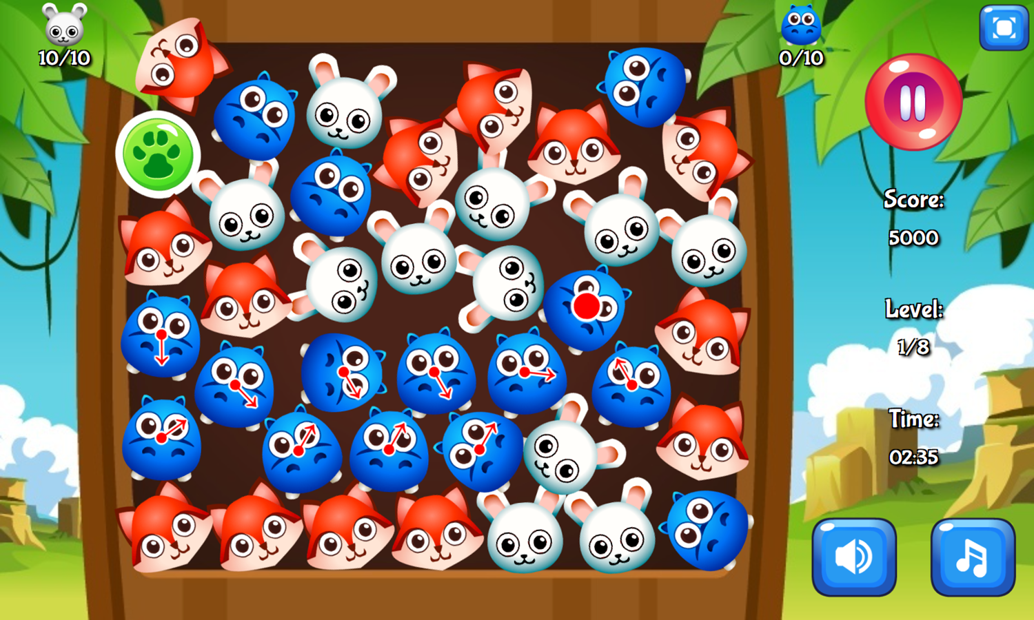 Plushy Animals Game Level Play Screenshot.