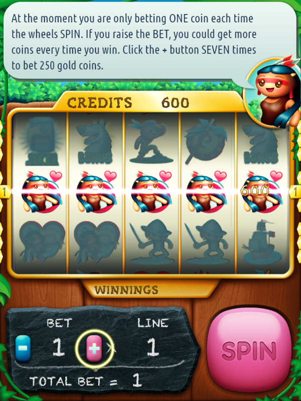 Pocahontas Slots Game Instructions Screenshot.