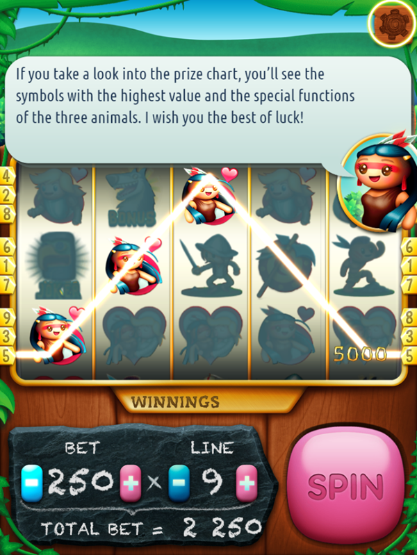 Pocahontas Slots Game Last Tip Screenshot.